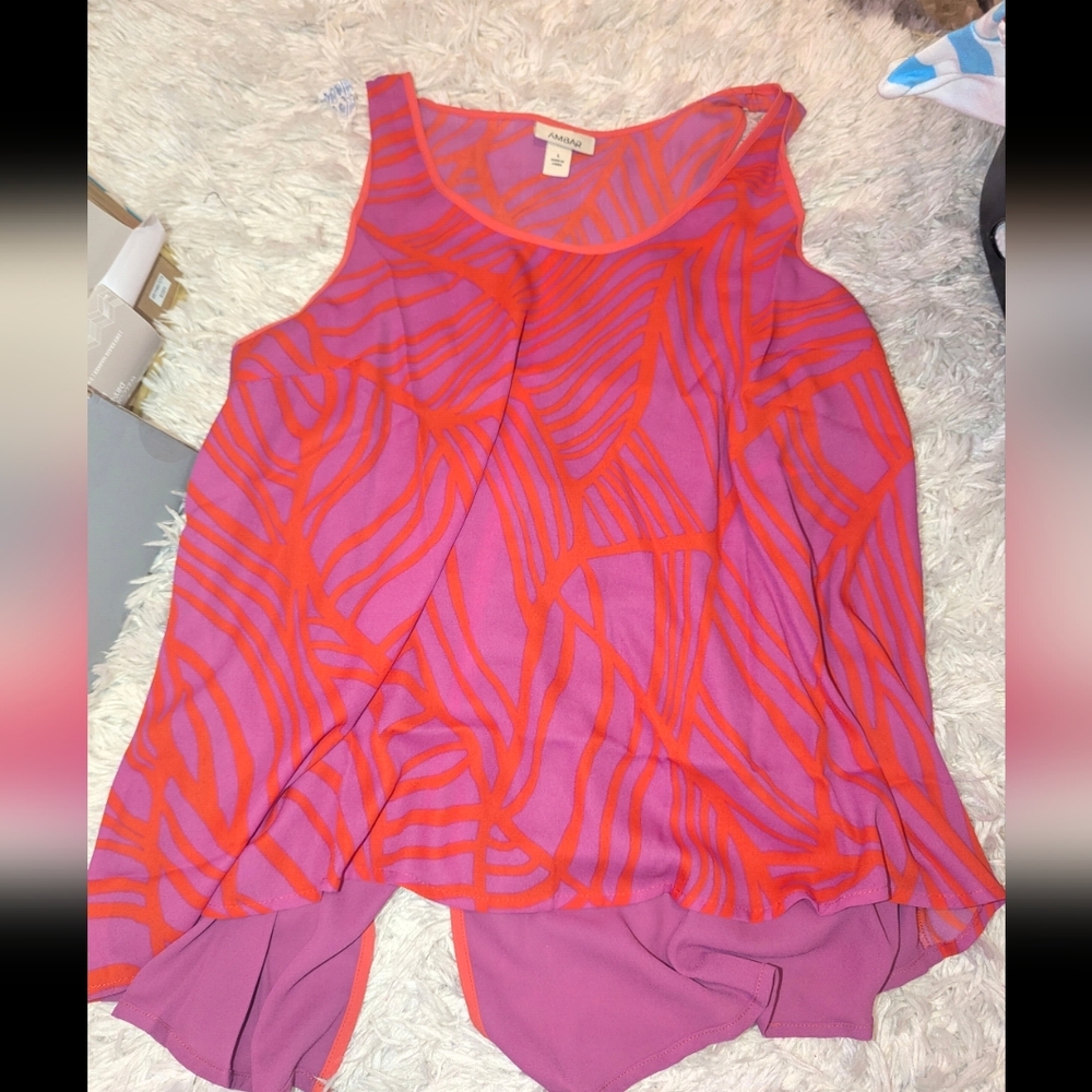 Ambar Flowing Light Weight Tank, Vivid Viola Sz L